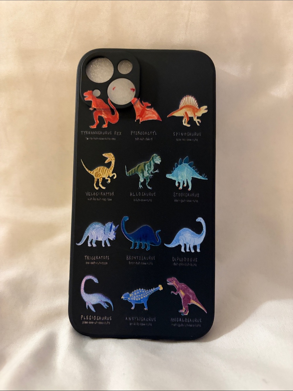 Black Dinosaur Graphic Phone Case - Unbranded fits iPhone 14plus